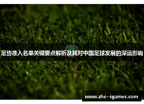 足协准入名单关键要点解析及其对中国足球发展的深远影响